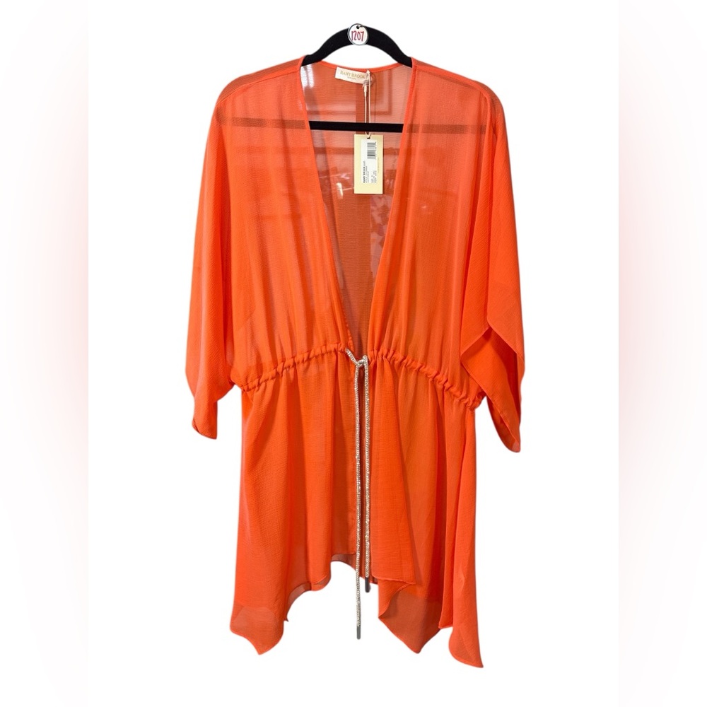 NWT Ramy Brook Judith Orange Sheer Swim Cover-Up Dress Medium MSRP $245